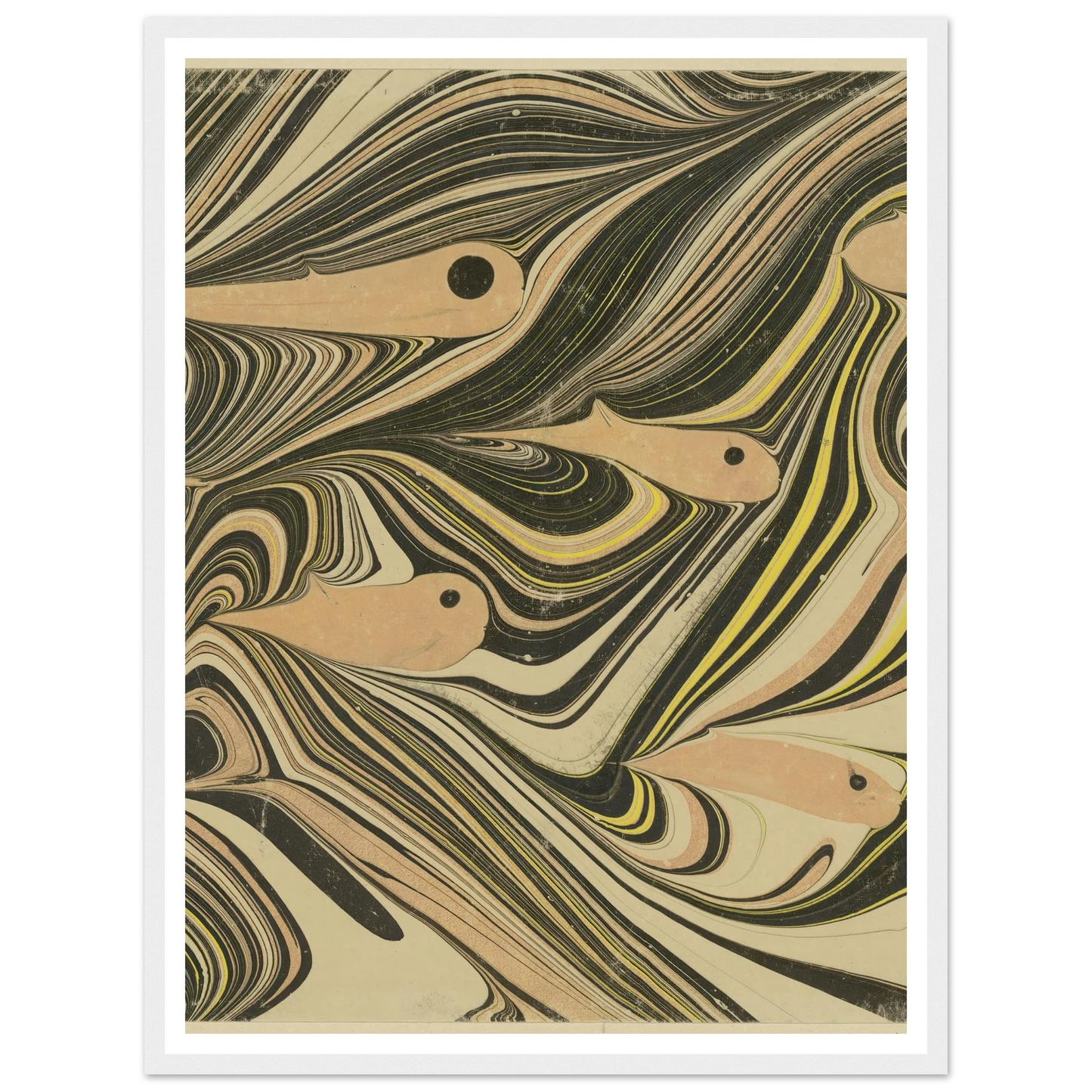 Marmorpapier (mit Fischmotiven) (1903 - 1907) Art Print | Josef Hoffmann-Quipham Collections