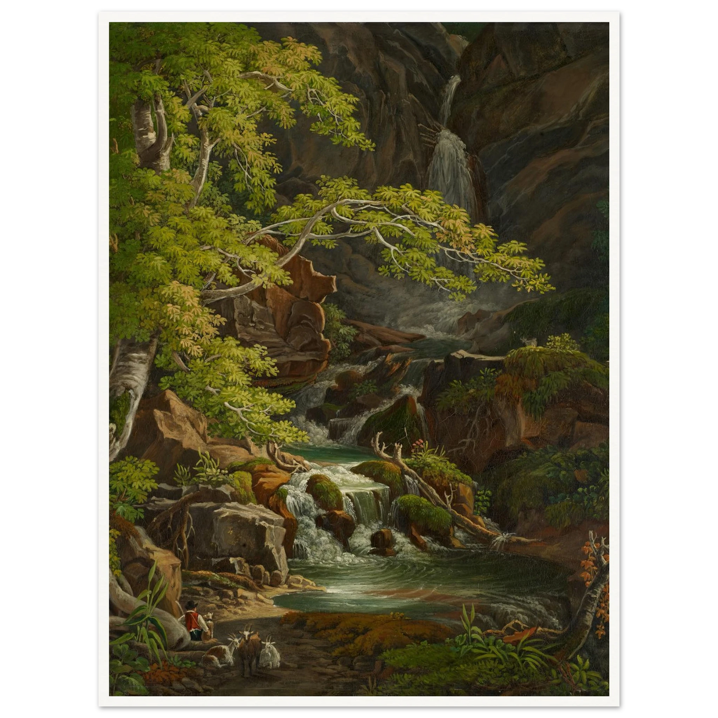 Waterfall in the Münster Valley Art Print | Peter Birmann-Quipham Collections