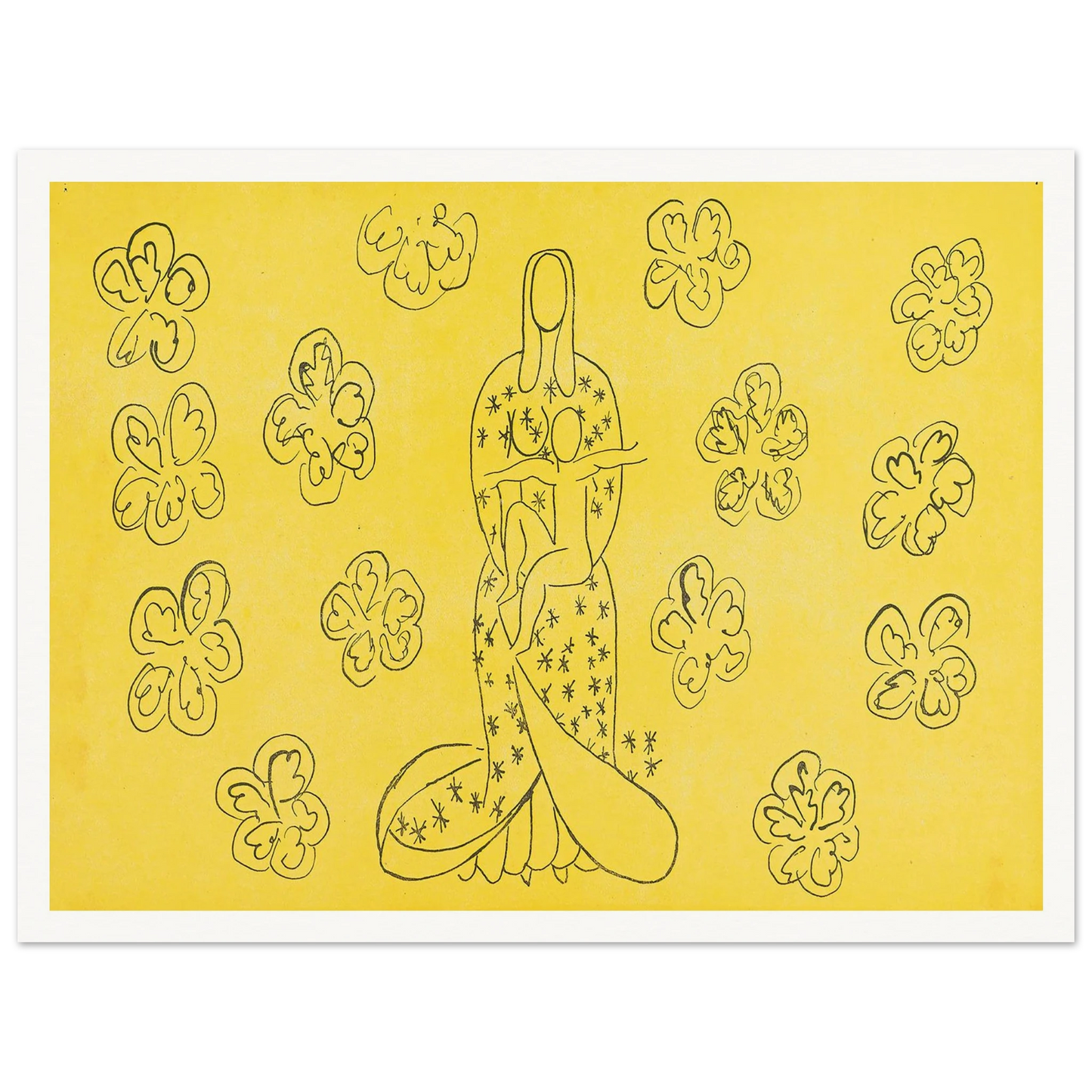 Vierge et l’enfant au décor fleuri (1949) Art Print | Henri Matisse-Quipham Collections
