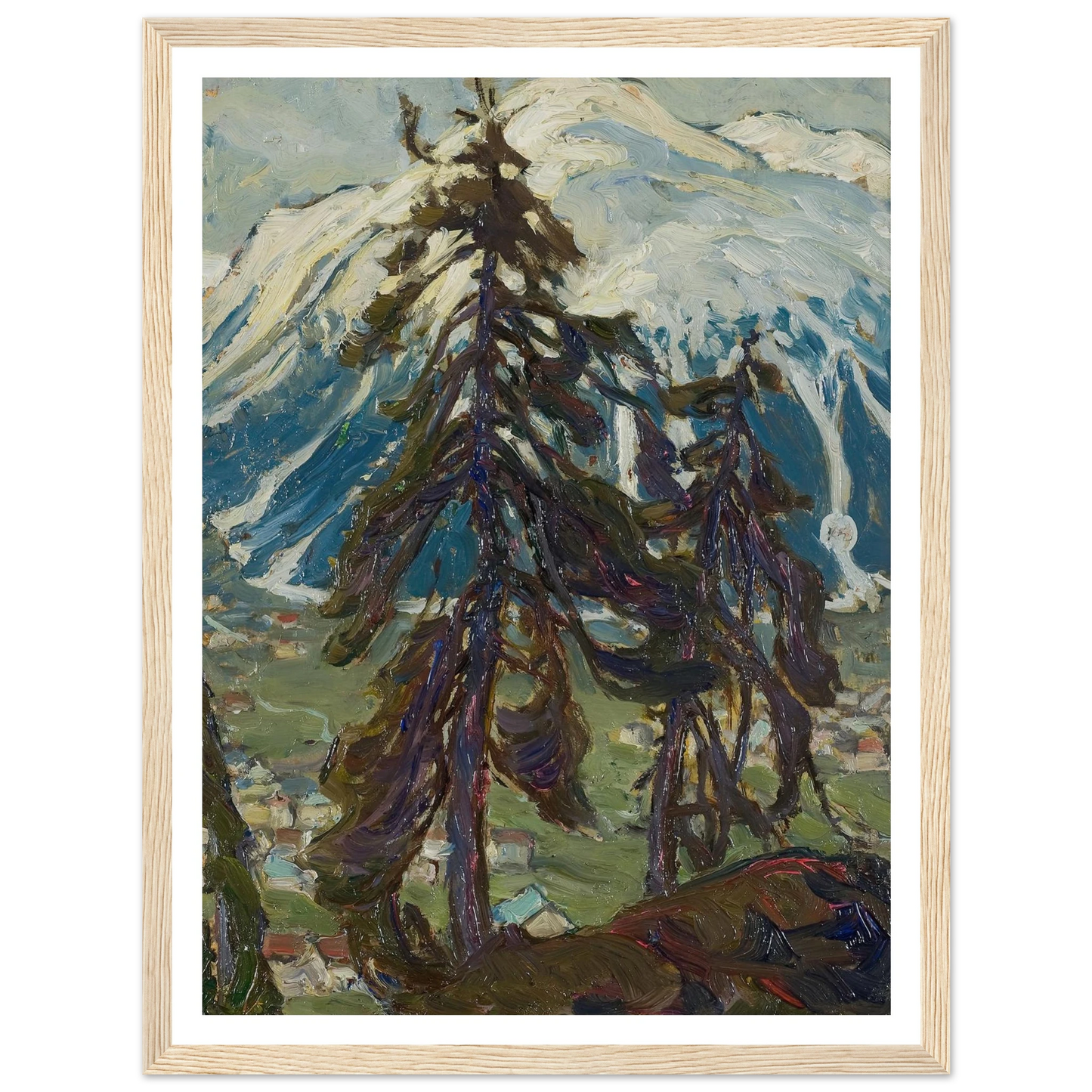 Fir Trees in front of the Mountains. Study from North Norway Art Print | Anna Boberg-Quipham Collections