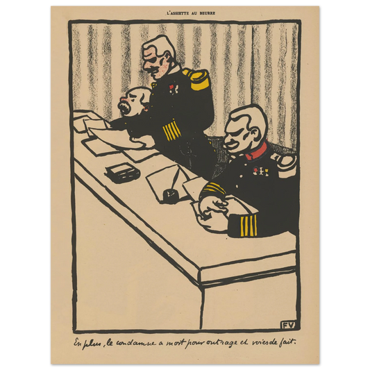 En plus, le condamme a mort pour outrage et voies de fait (1902) Art Print | Felix Vallotton-Quipham Collections