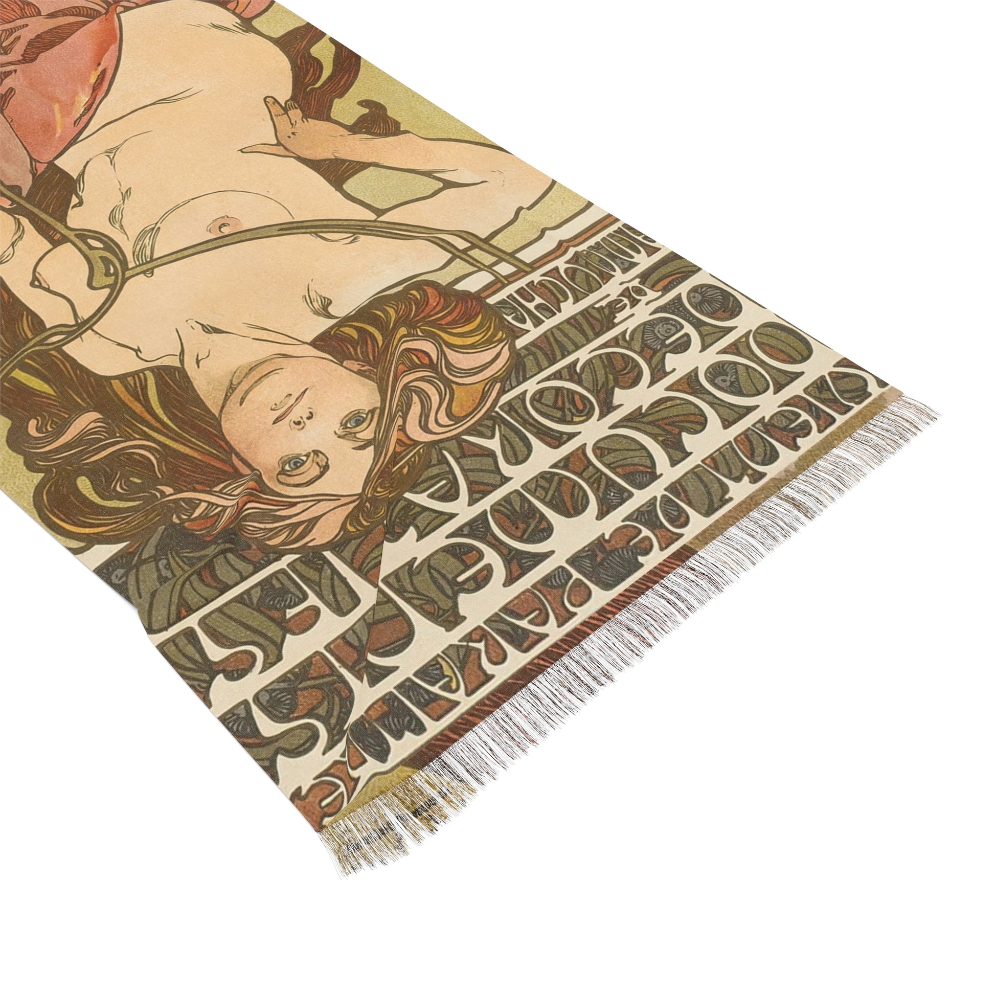 Illustration of Draped Woman | Alphonse Mucha Scarf – Art Nouveau Scarf-Quipham Collections