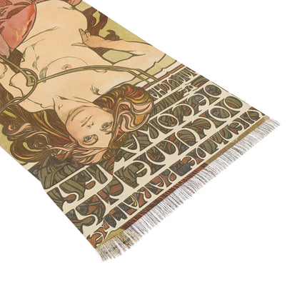 Illustration of Draped Woman | Alphonse Mucha Scarf – Art Nouveau Scarf-Quipham Collections