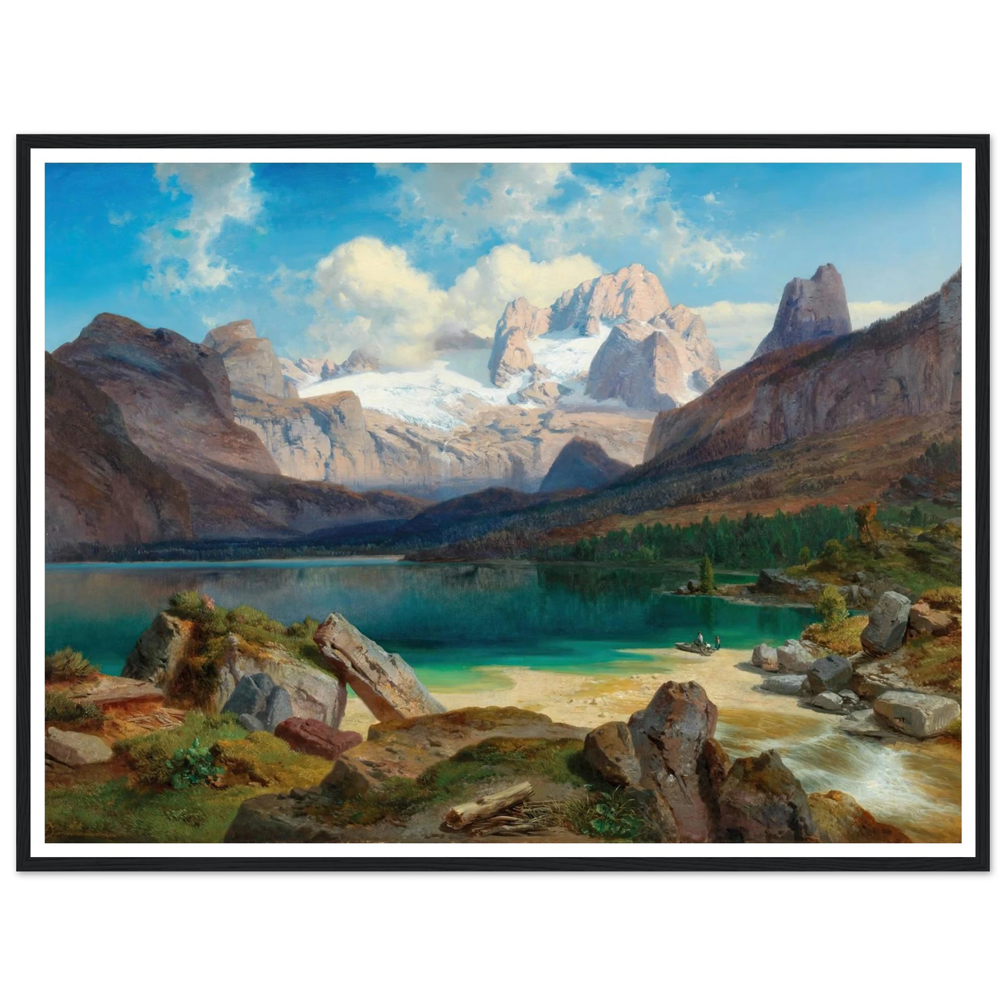 Lake Gosau With A View Of The Dachstein Massif Art Print | Albert Zimmermann-Quipham Collections