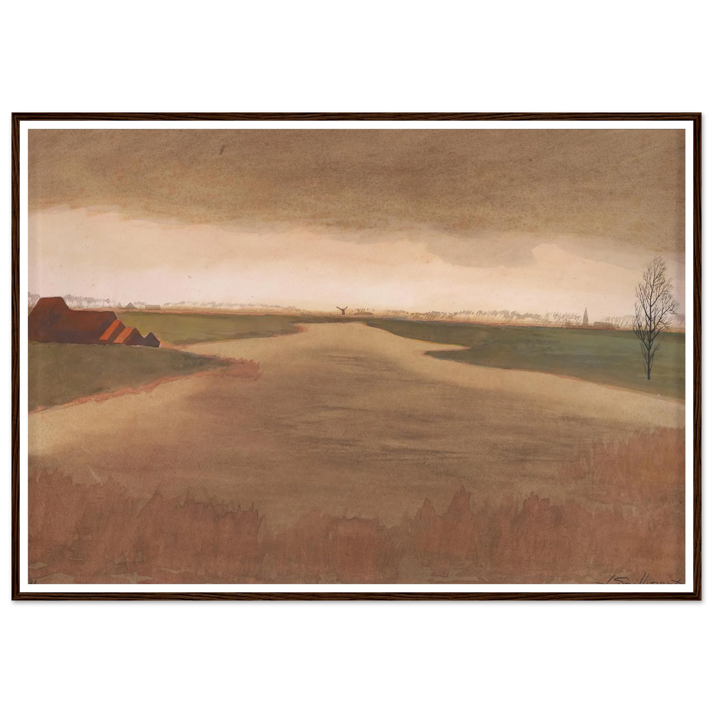 Landschap – Keignaertkreek te Zandvoorde (1931) Art Print | Leon Spilliaert-Quipham Collections