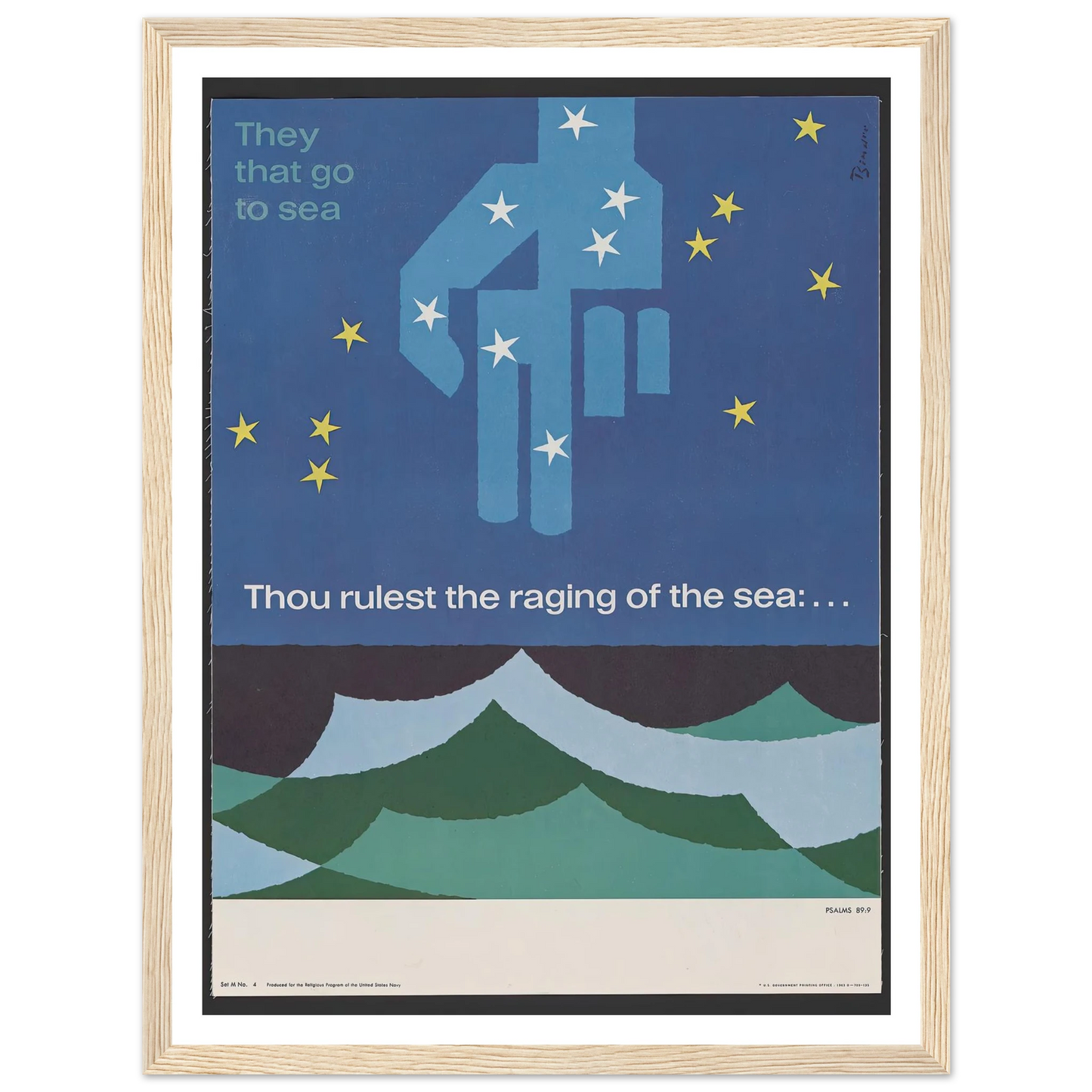Thou rulest the raging of the sea … Psalms 89_9 (1963) Art Print | Joseph Binder-Quipham Collections