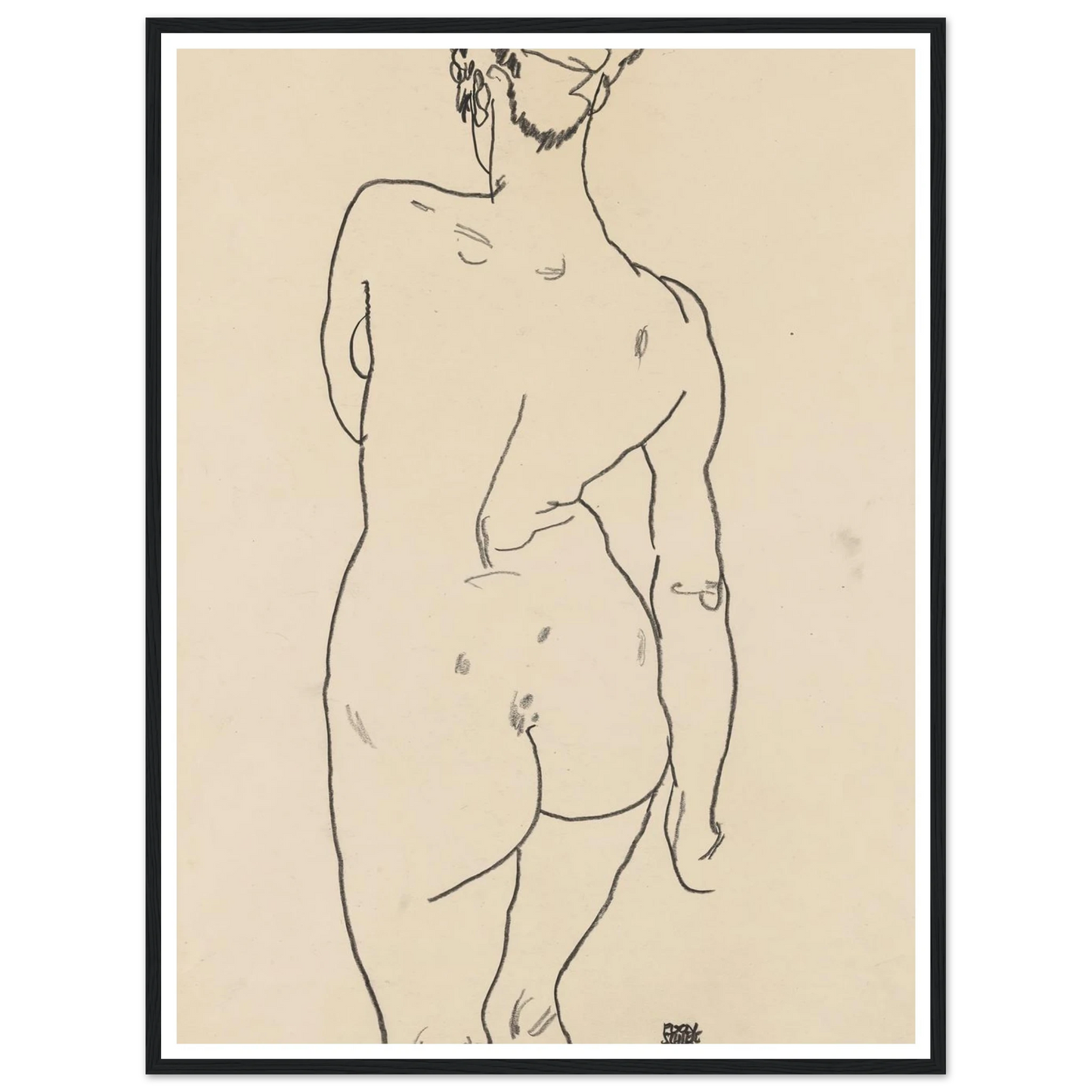 Weiblicher Rückenakt (1998) Art Print | Egon Schiele-Quipham Collections