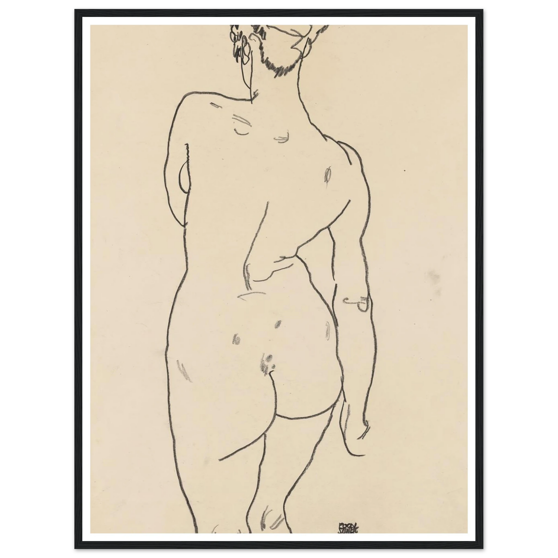 Weiblicher Rückenakt (1998) Art Print | Egon Schiele-Quipham Collections