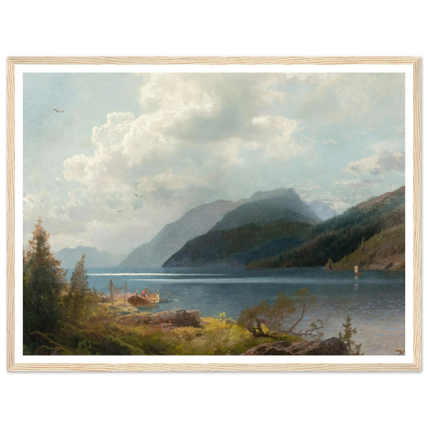Mountain Lake, Sagne Fjord, Norway Art Print | Hermann Ottomar Herzog-Quipham Collections