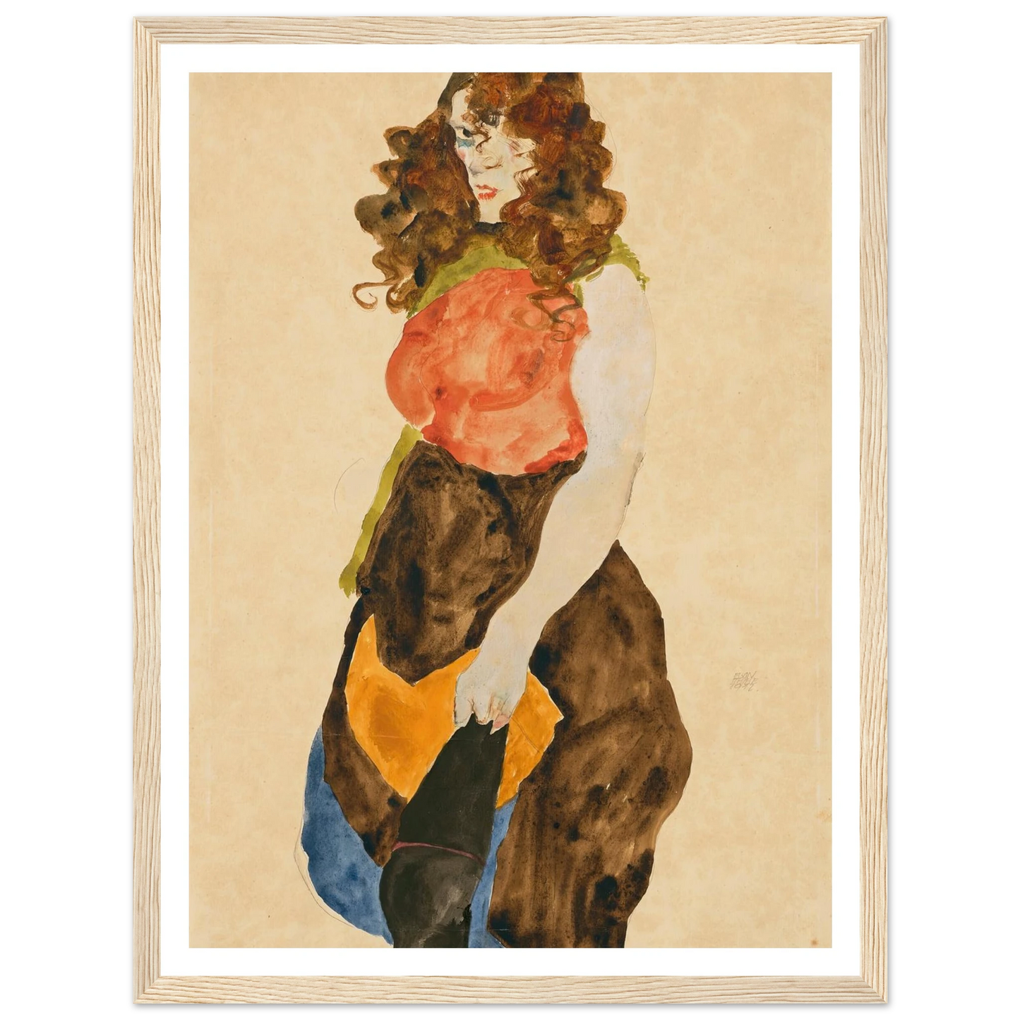 Stehende Frau (Dirne) (1912) Art Print | Egon Schiele-Quipham Collections