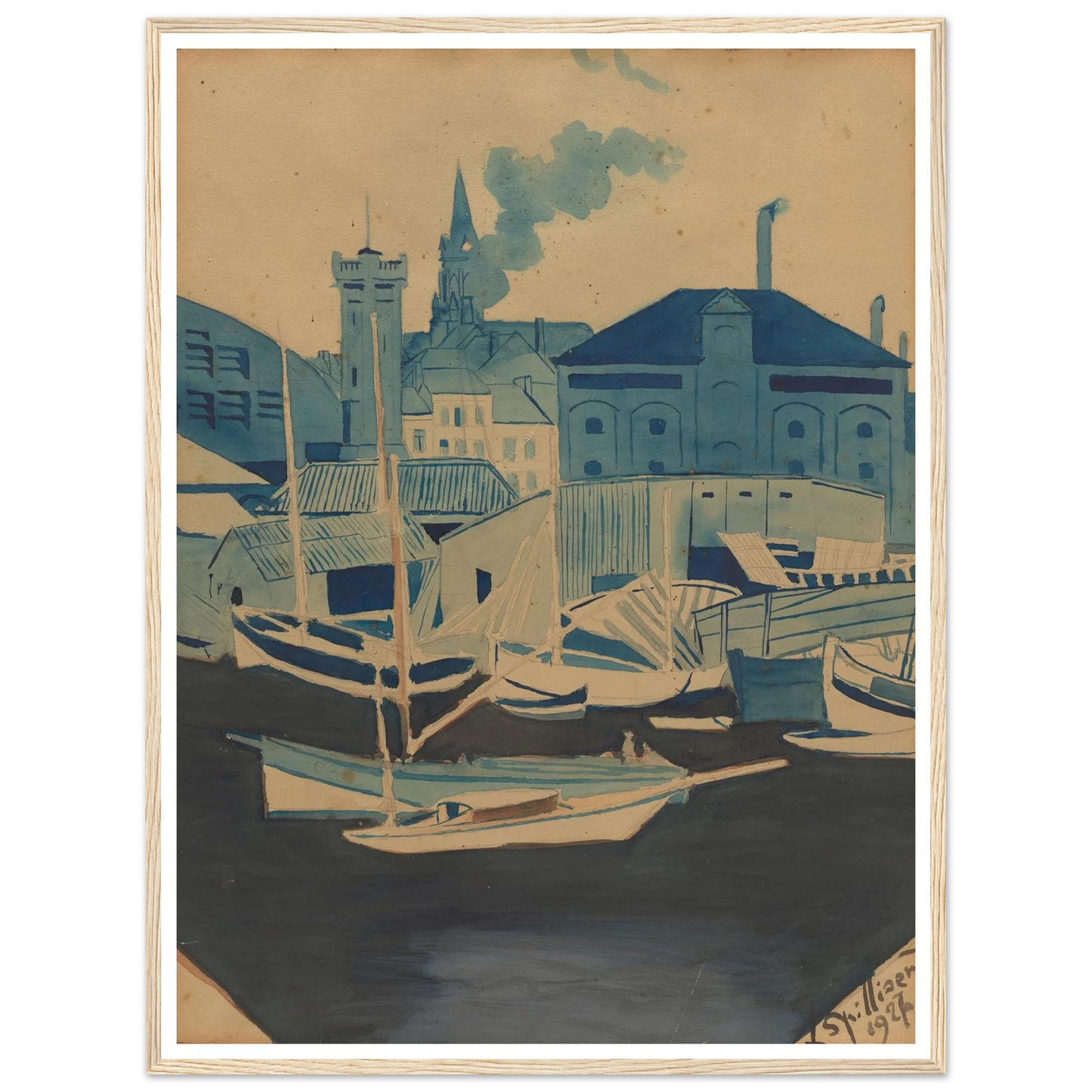 Havenzicht (1927) Art Print | Leon Spilliaert-Quipham Collections