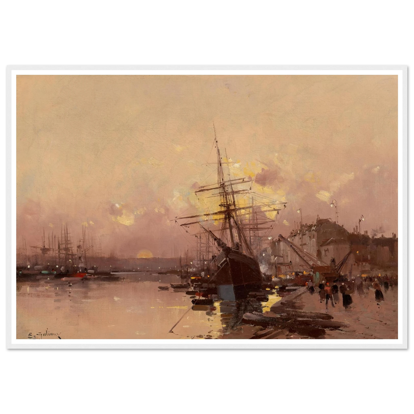 Port Breton au crépuscule Art Print | Eugene Galien Laloue-Quipham Collections
