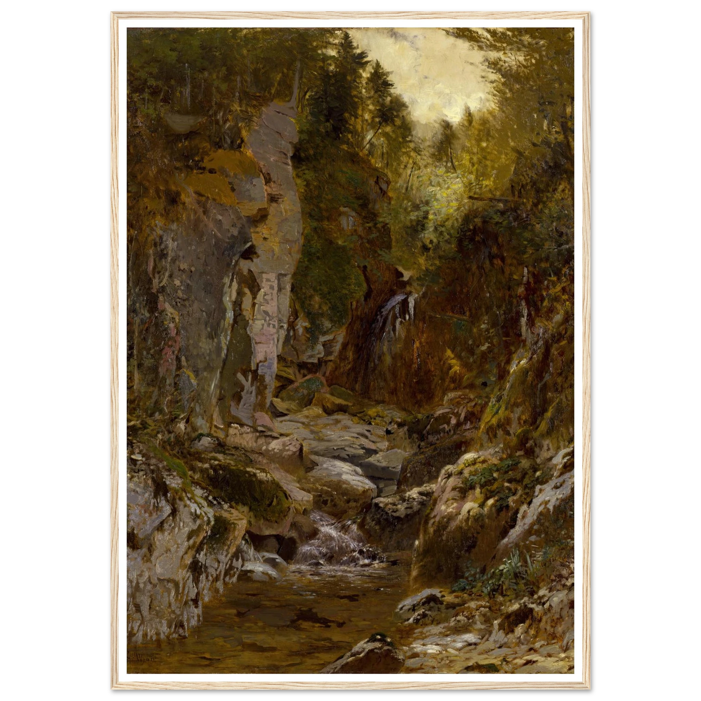 The Flume, Opalescent River, Adirondacks (ca. 1875) Art Print | Alexander Helwig Wyant-Quipham Collections