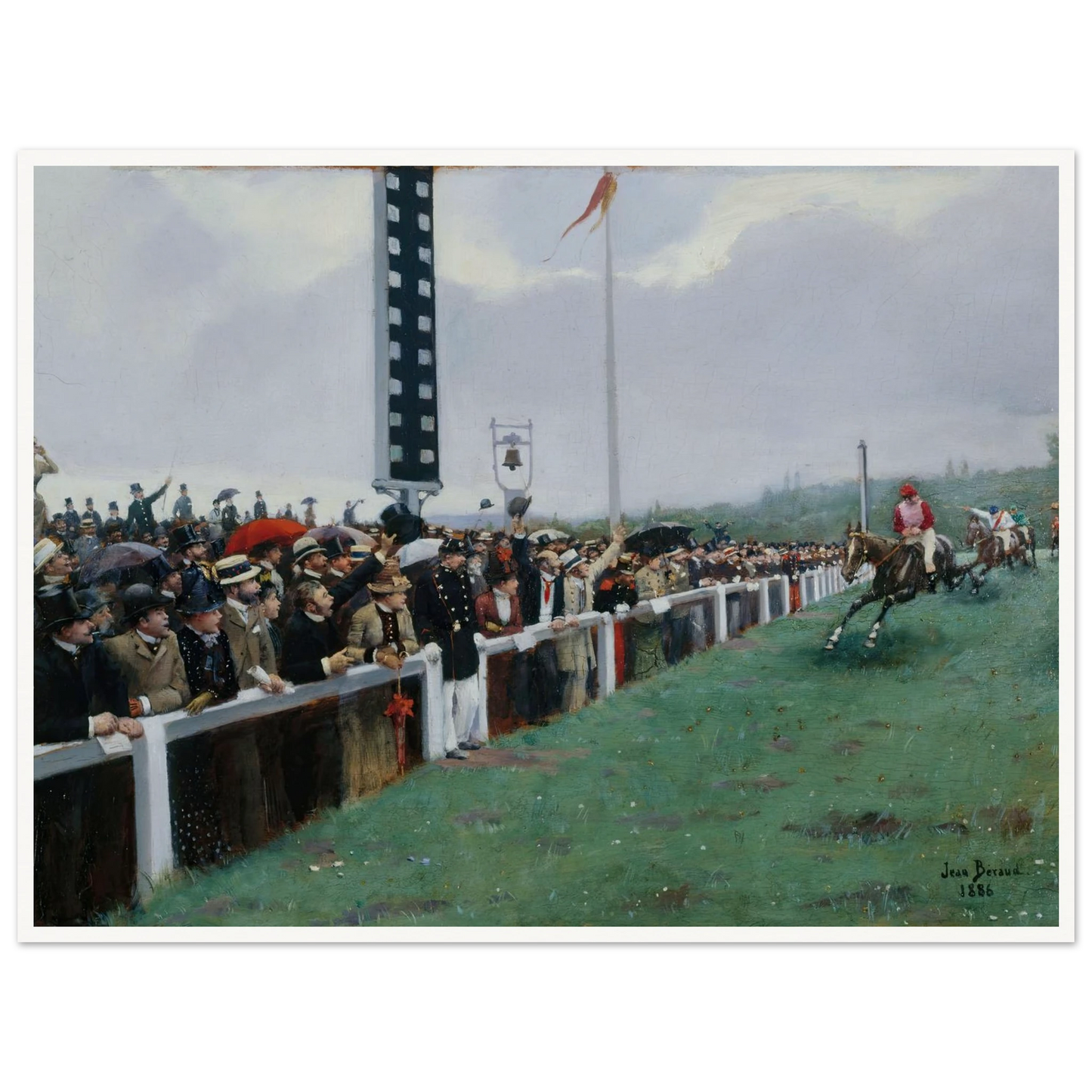Courses à Longchamp ; l’arrivée au poteau (1886) Art Print | Jean Beraud-Quipham Collections
