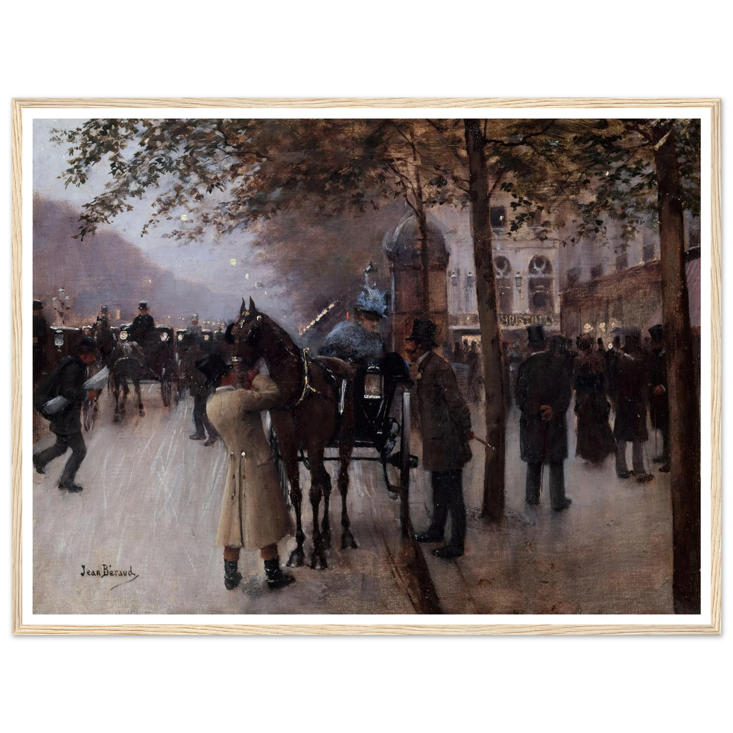 Le boulevard des Capucines, le soir, devant le Café Napolitain (1880) Art Print | Jean Beraud-Quipham Collections