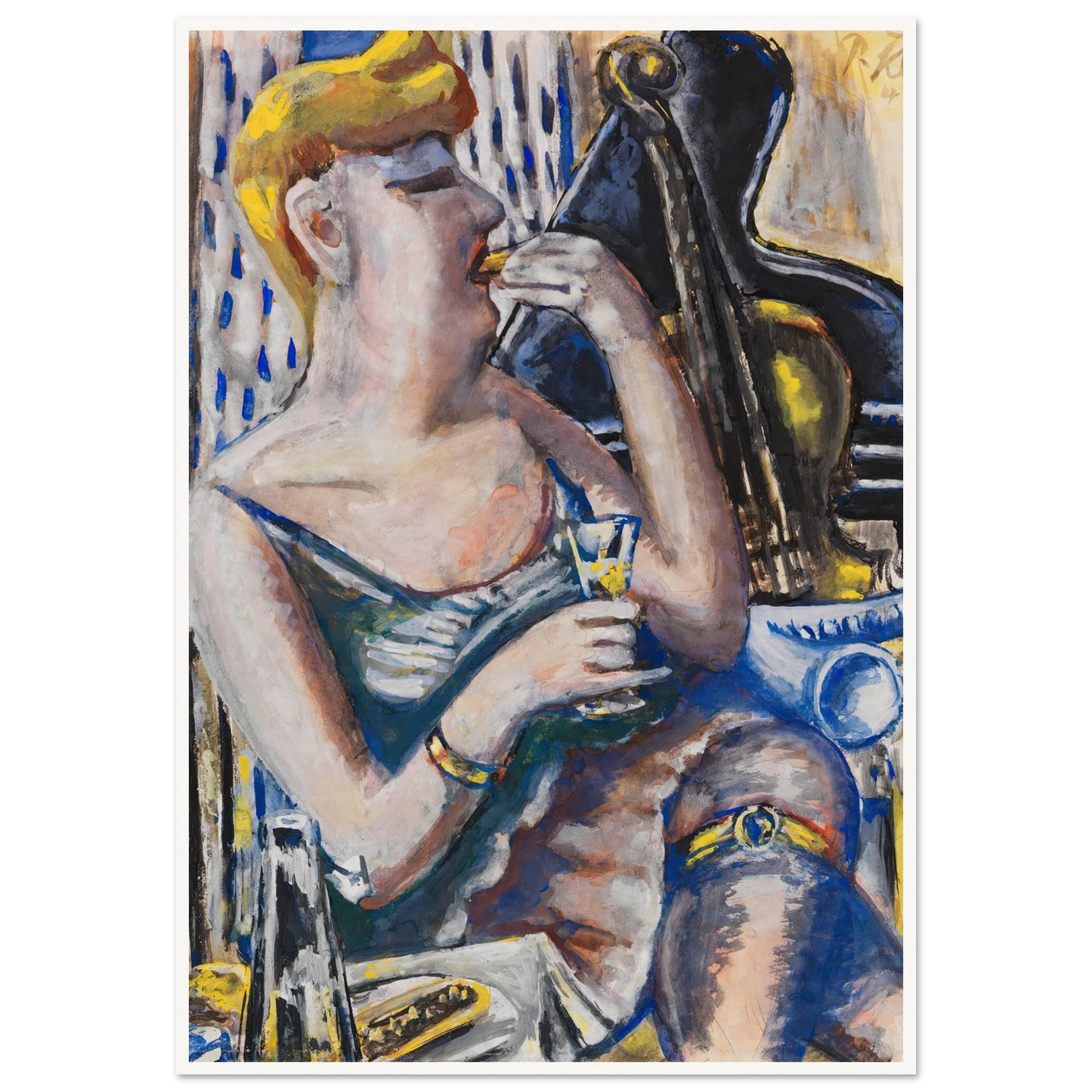 Die Musikantin in der Pause (Essende, Damenkapelle) (1944) Art Print | Paul Kleinschmidt-Quipham Collections