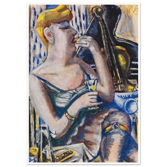 Die Musikantin in der Pause (Essende, Damenkapelle) (1944) Art Print | Paul Kleinschmidt-Quipham Collections