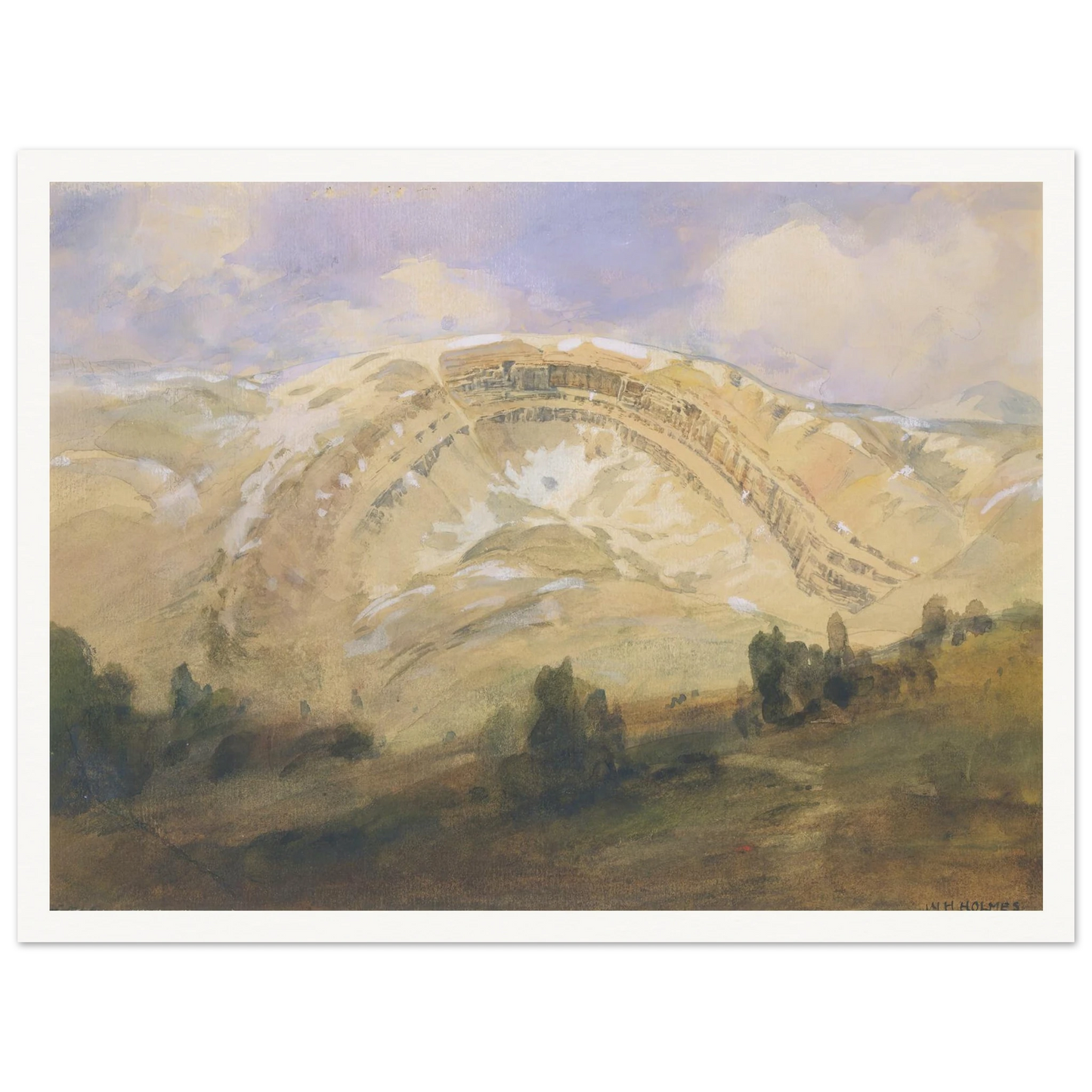 Folded Strata, A Great Geological Arch, Colorado (1874) Art Print | William Henry Holmes-Quipham Collections