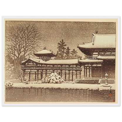 Hoodo no bosetsu (Evening snow at Phoenix Hall) (1951) Art Print | Kawase Hasui-Quipham Collections