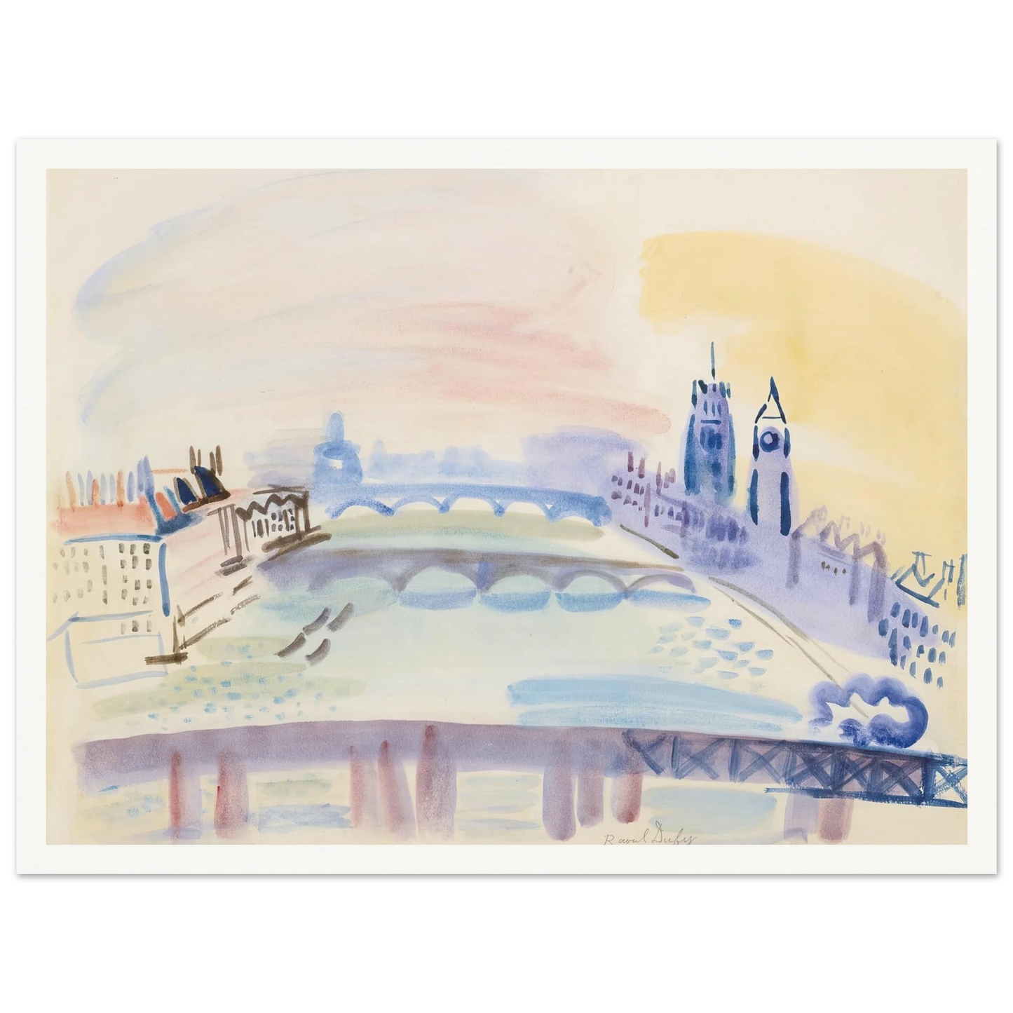 La Tamise, Londres (ca 1932) Art Print | Raoul Dufy-Quipham Collections