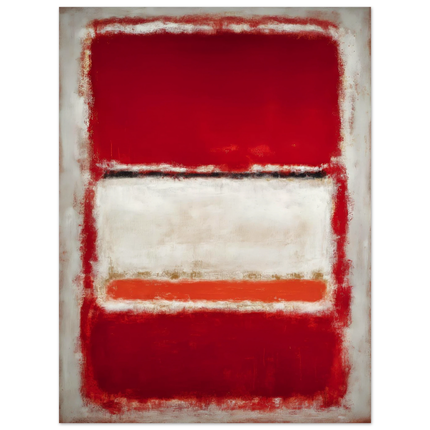 Red and White Blocks - Framed Poster - 30x40 cm / 12x16″ - Black frame