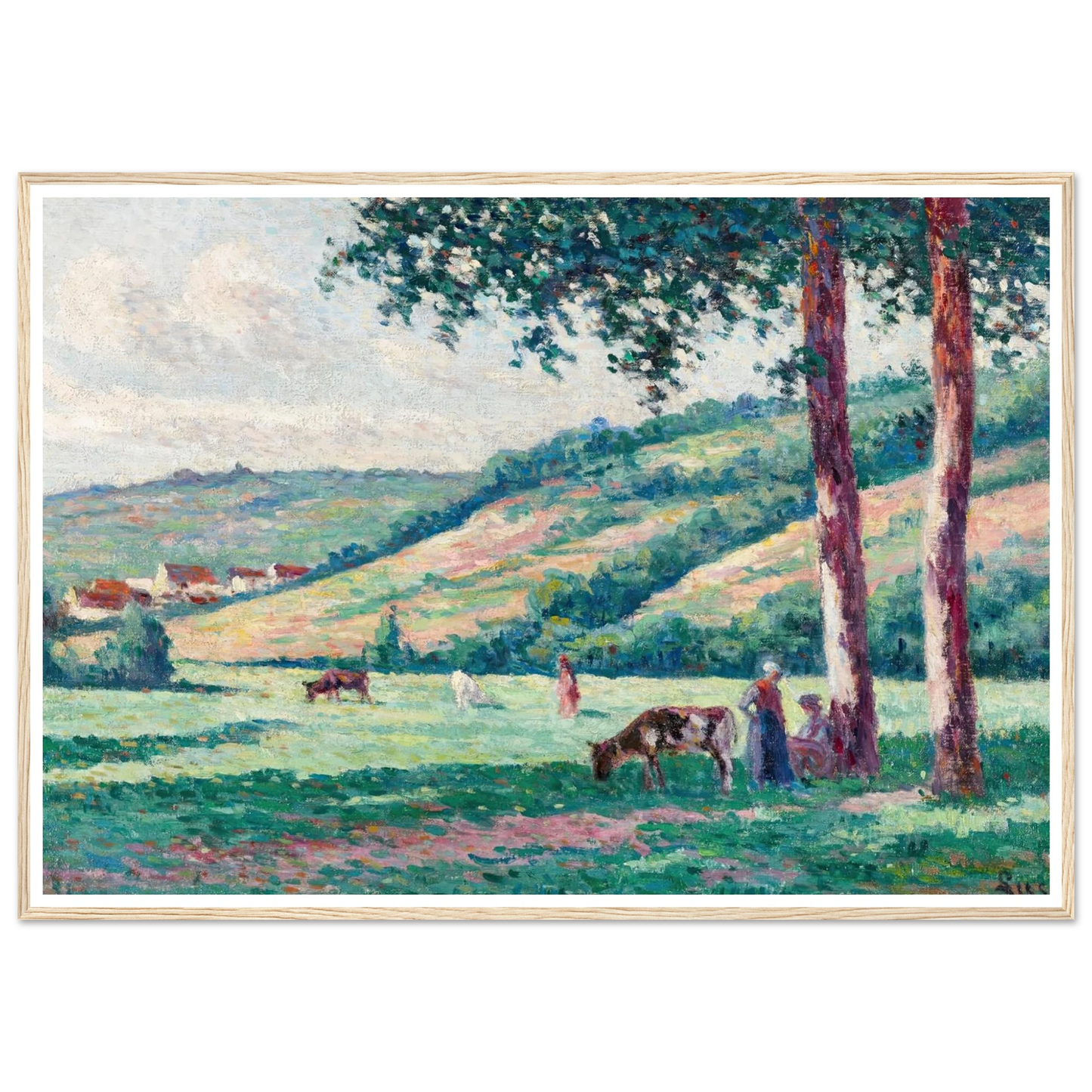 Paysage aux bergères et vachers (circa 1900) Art Print | Maximilien Luce-Quipham Collections