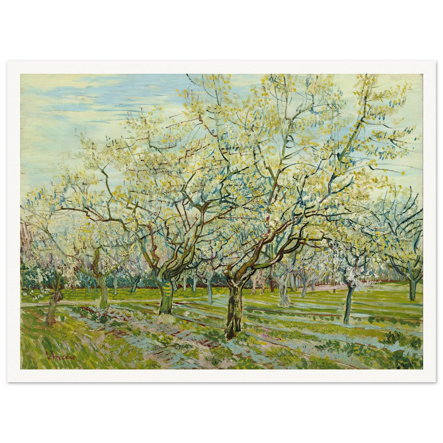 The white orchard (1888) Art Print | Vincent van Gogh-Quipham Collections