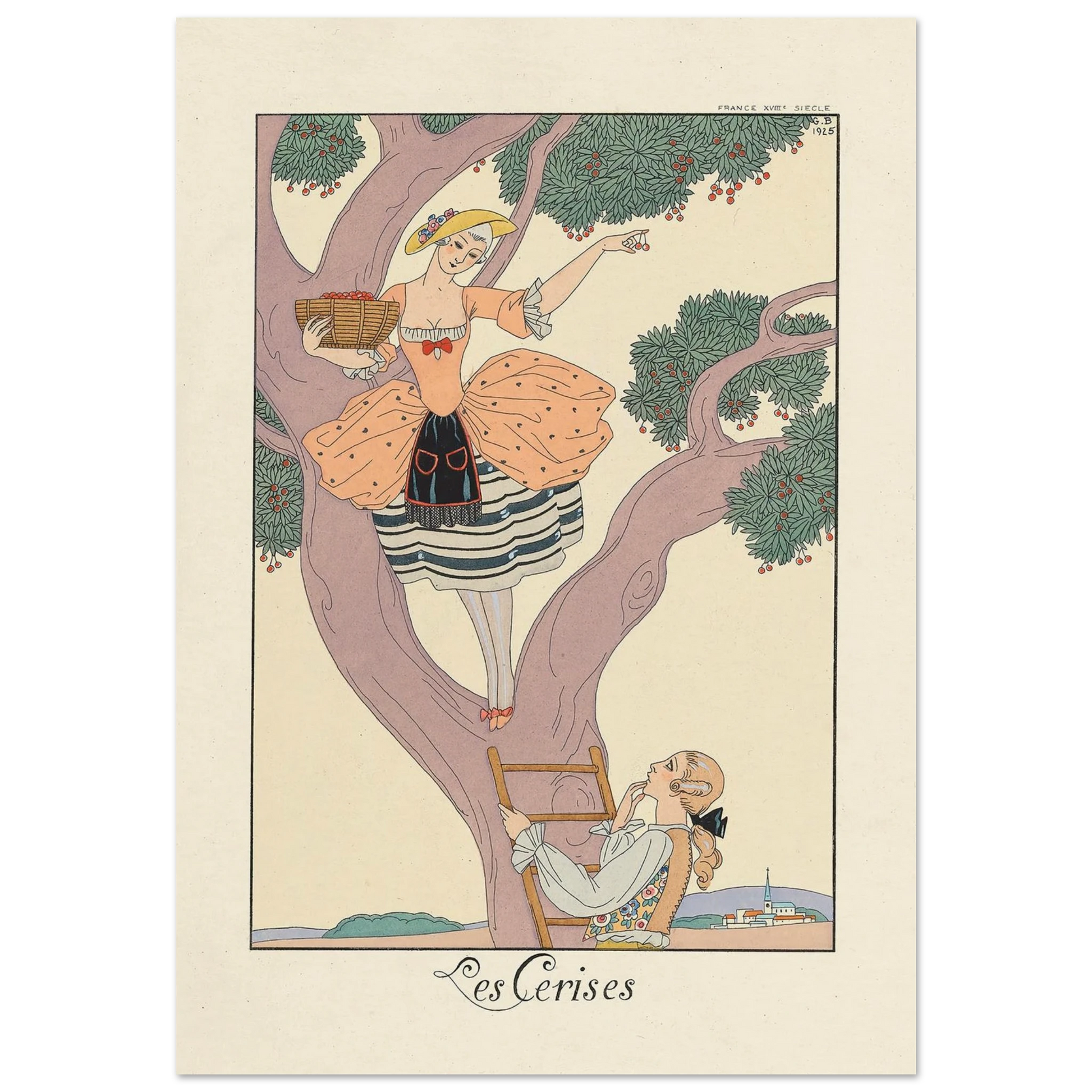 Les Cerises (Cherries) (1922–1926) Art Print | George Barbier-Quipham Collections