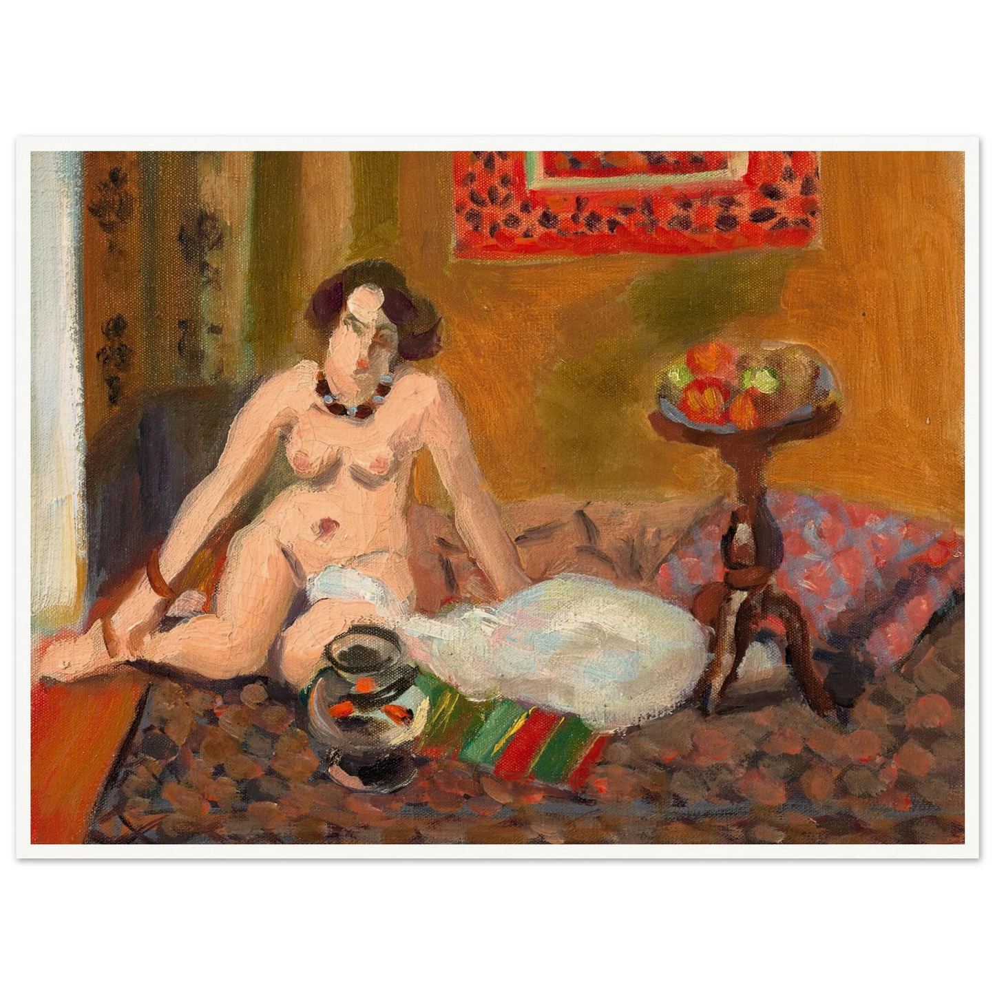 Nu accroupi près d’un aquarium (Nu aux poissons rouges) (1921-1922) Art Print | Henri Matisse-Quipham Collections