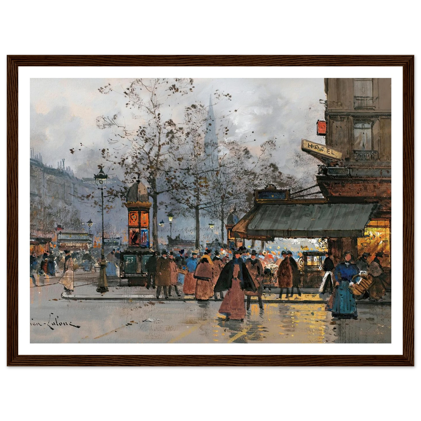 Boulevard Animé À Paris Art Print | Eugene Galien Laloue-Quipham Collections