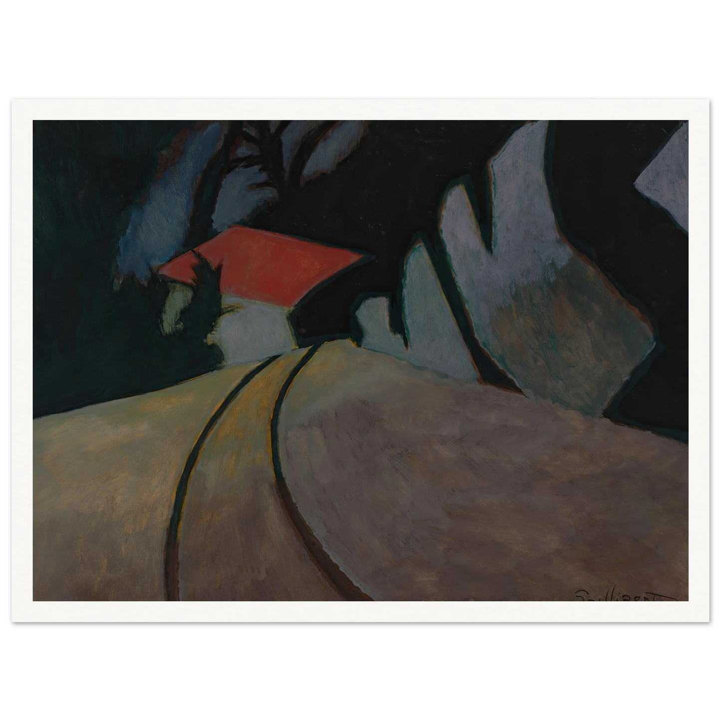 Landschap met rode dak (1926) Art Print | Leon Spilliaert-Quipham Collections