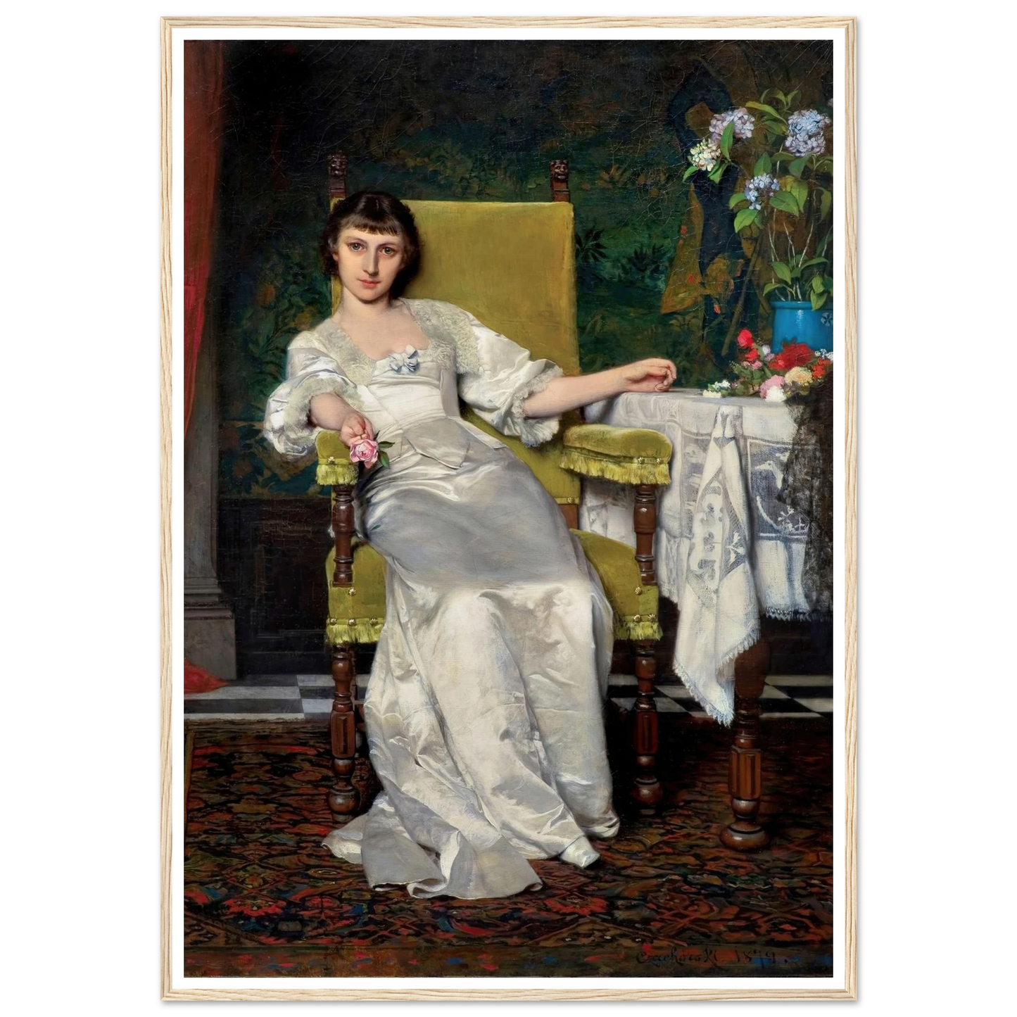 A lady with rose (1879) Art Print | Wladyslaw Czachorski-Quipham Collections