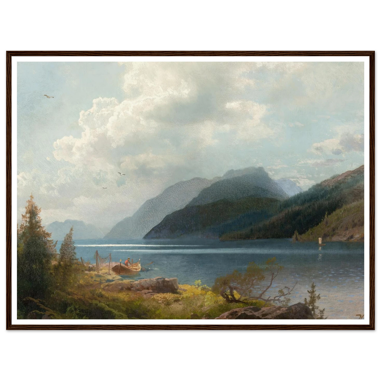 Mountain Lake, Sagne Fjord, Norway Art Print | Hermann Ottomar Herzog-Quipham Collections