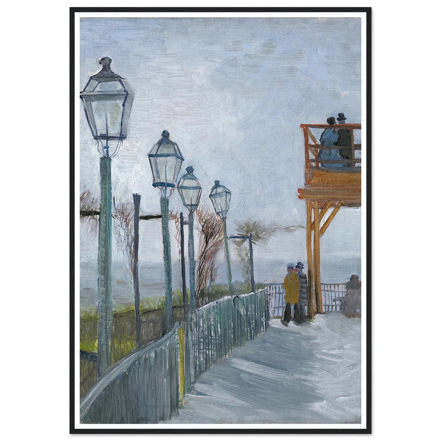 Terrace and Observation Deck at the Moulin de Blute-Fin, Montmartre (early 1887) Art Print | Vincent van Gogh-Quipham Collections