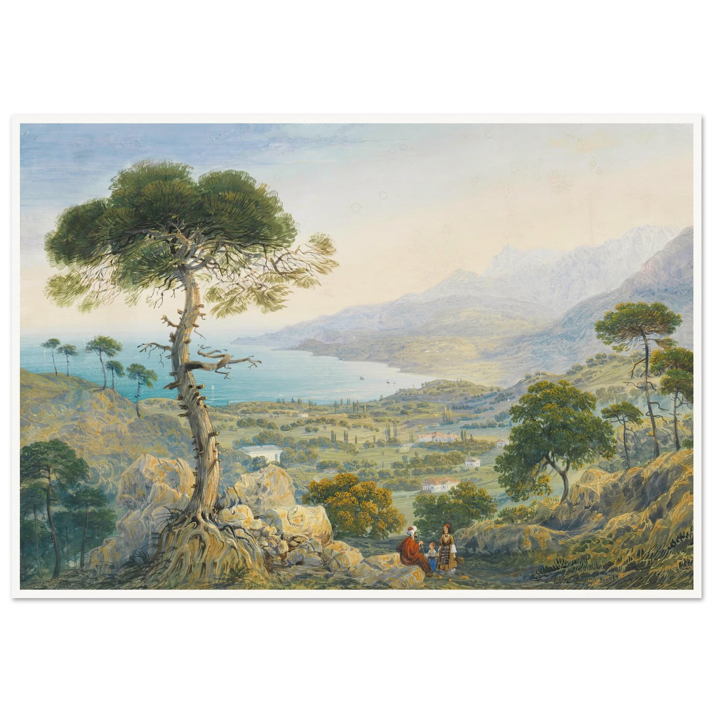 Krimlandschaft mit Meeresbucht (1844) Art Print | Carlo Bossoli-Quipham Collections