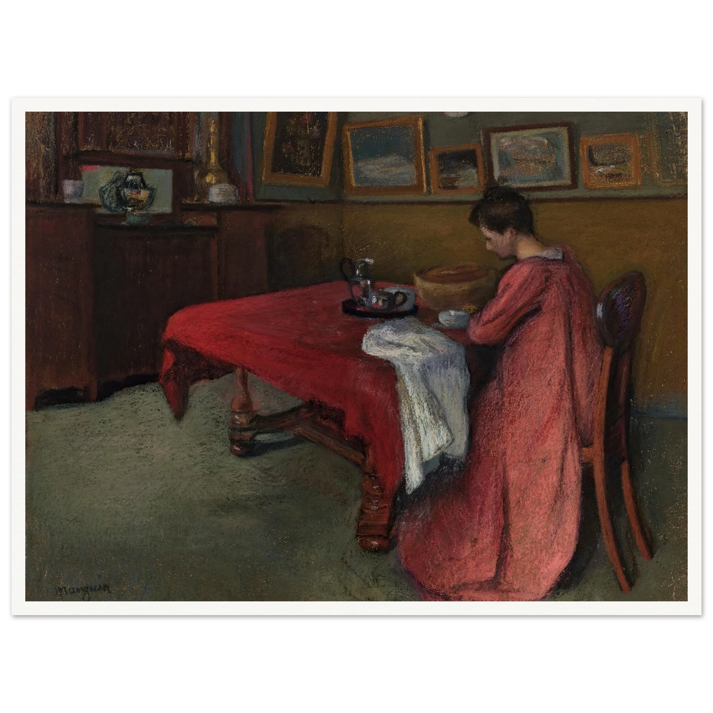 La robe de chambre rouge (1902) Art Print | Henri Manguin-Quipham Collections