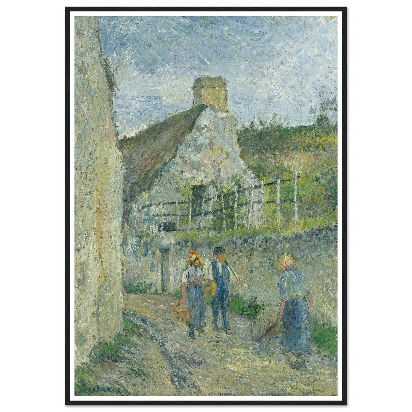 Rue Des Roches Au Valhermeil, Auvers Sur Oise (1880) Art Print | Camille Pissarro-Quipham Collections