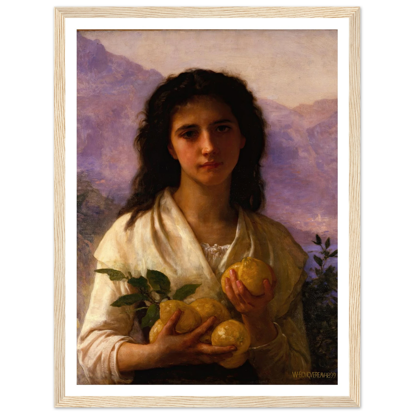 Girl Holding Lemons (1899) Art Print | William Bouguereau-Quipham Collections
