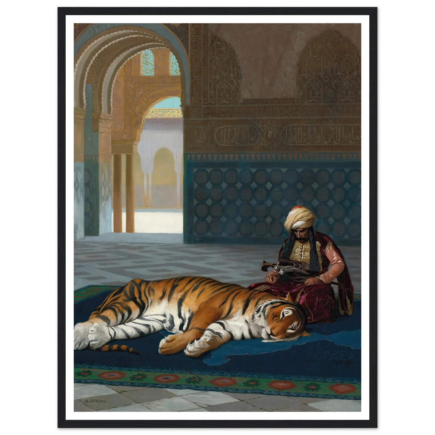 Le Tigre Et Le Gardien Art Print | Jean Leon Gerome-Quipham Collections