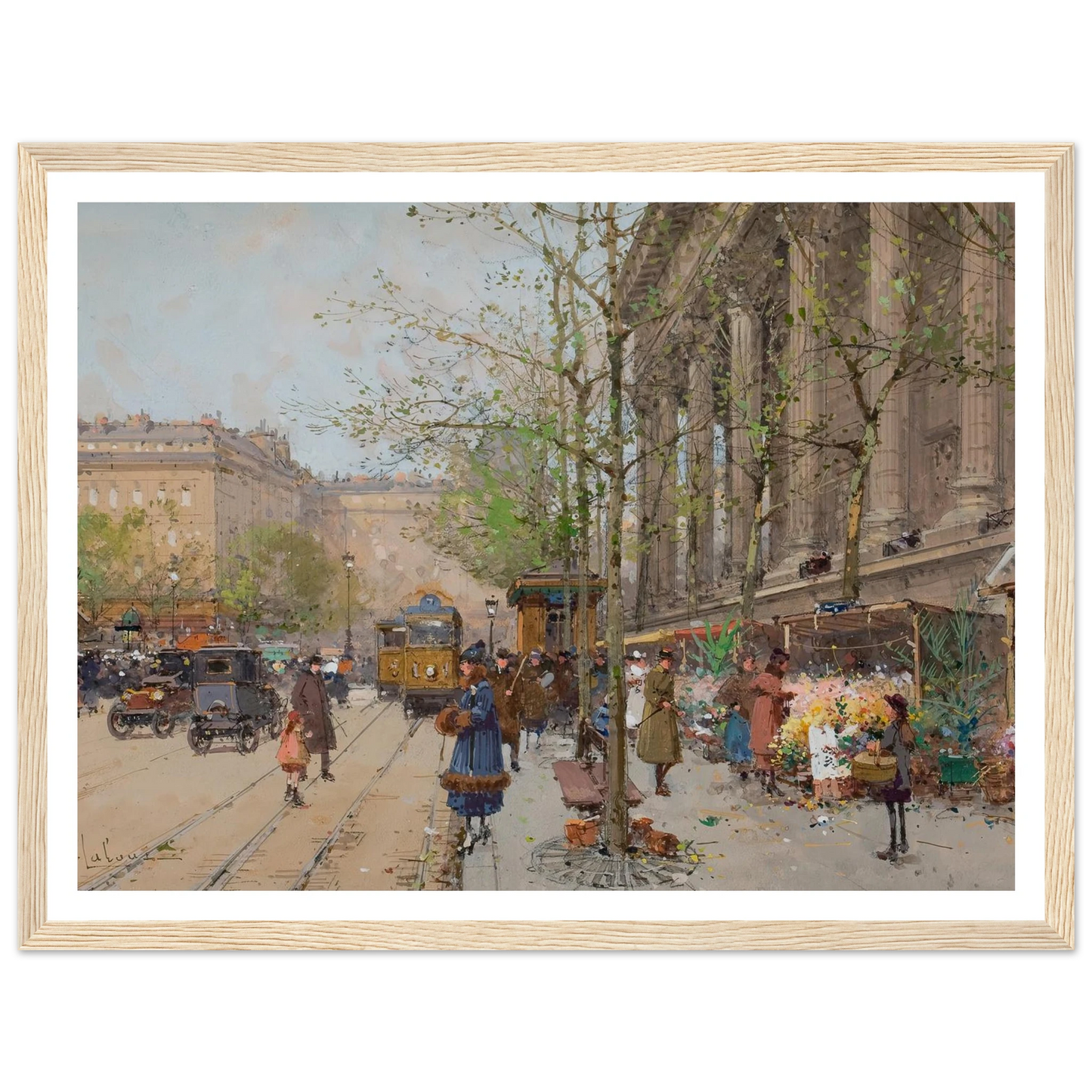 Marché aux fleurs Place de la Madeleine Art Print | Eugene Galien Laloue-Quipham Collections
