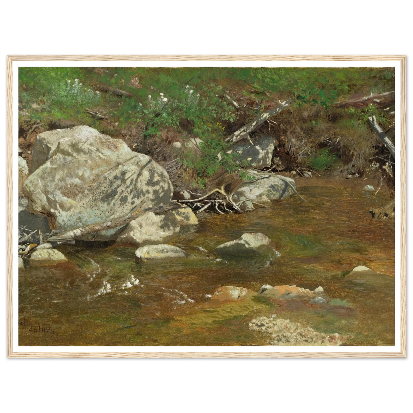Mountain Brook; A Study (between ca. 1863 and 1869) Art Print | Alexander Helwig Wyant-Quipham Collections