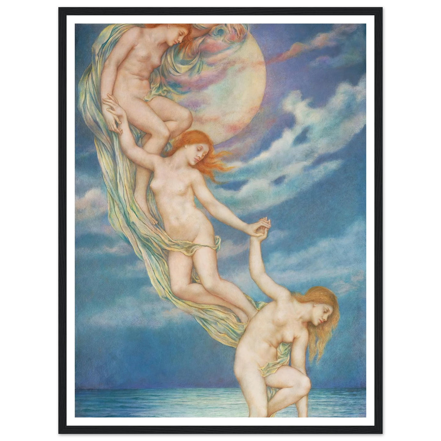 Moonbeams Dipping Into The Sea (1918) Art Print | Evelyn de Morgan-Quipham Collections
