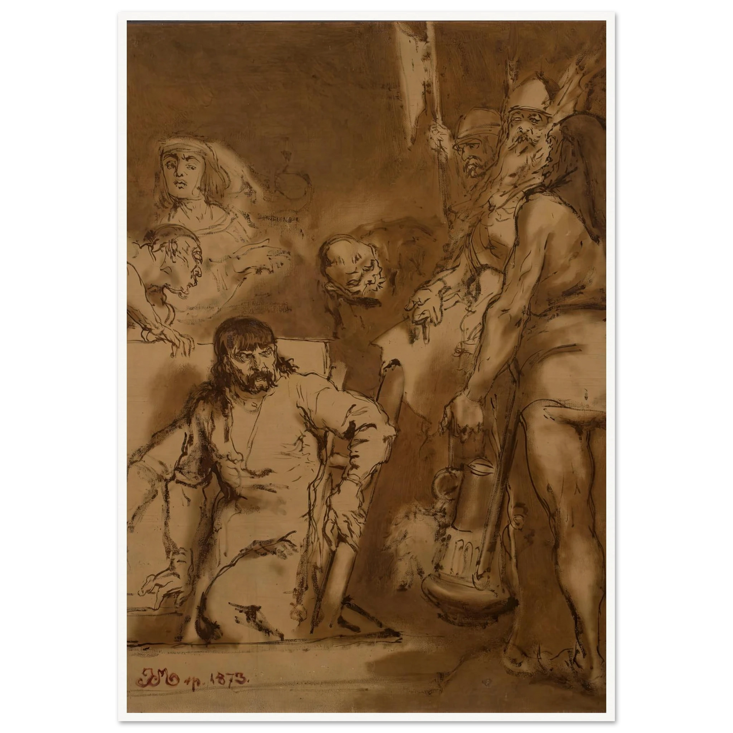 Maćko Borkowic, sketch (1873) Art Print | Jan Matejko-Quipham Collections