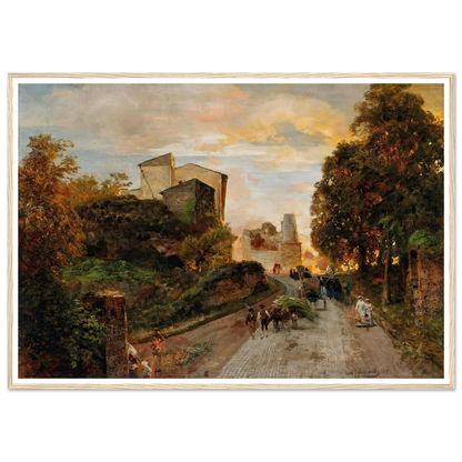Village street at sunset (1894) Art Print | Oswald Achenbach-Quipham Collections