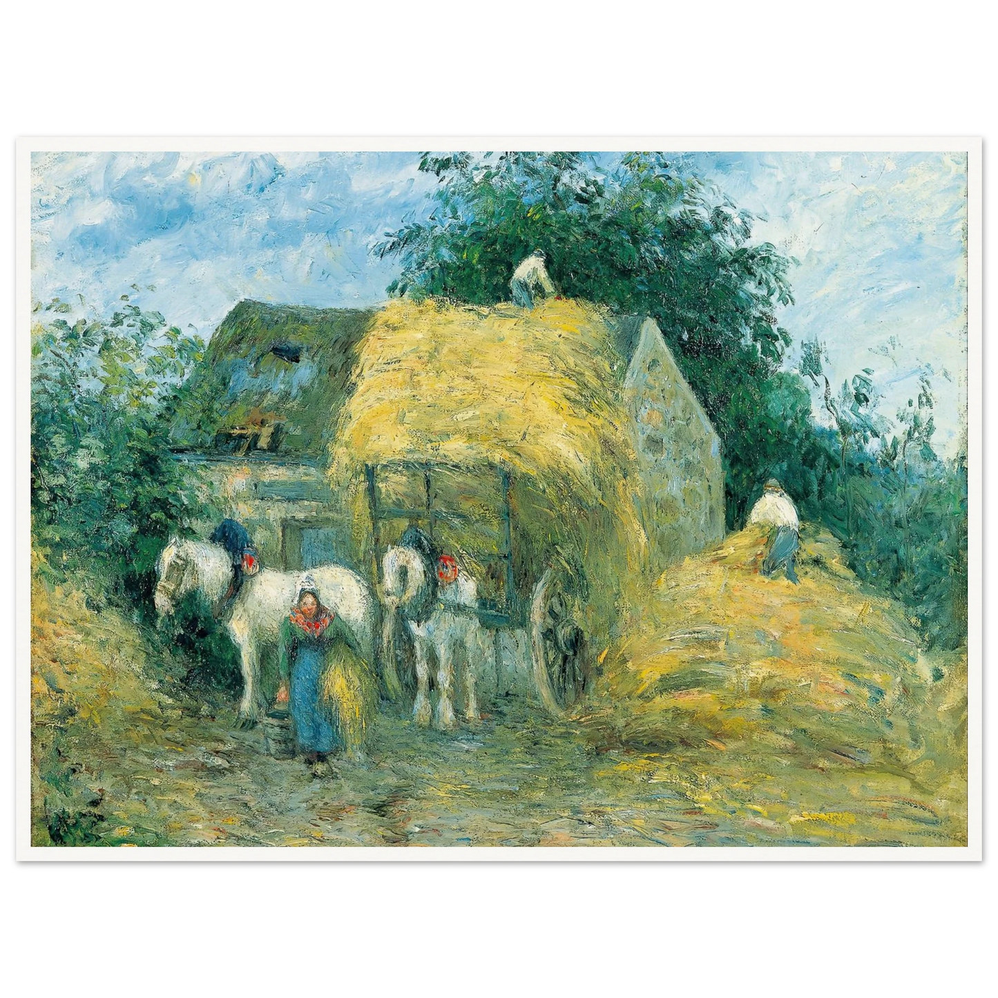 The Hay Cart, Montfoucault (1879) Art Print | Camille Pissarro-Quipham Collections