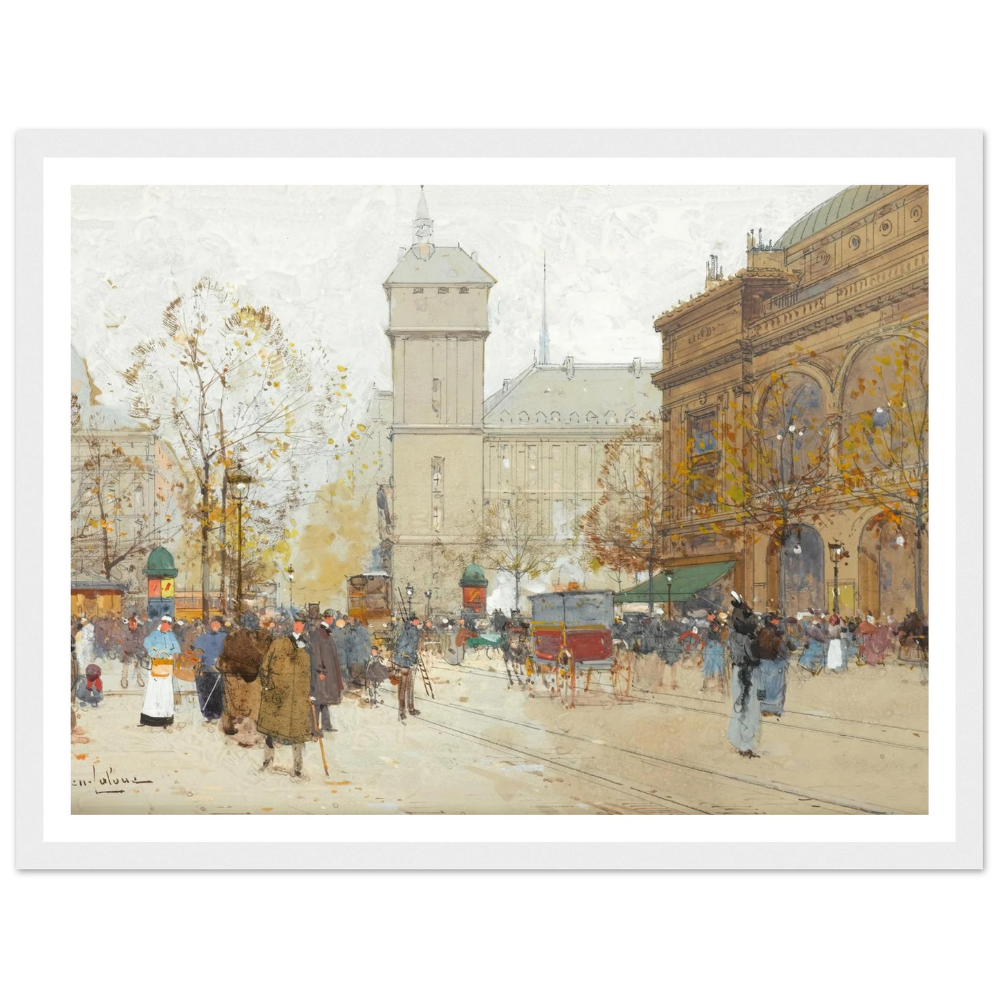 La Place Du Chatelet Art Print | Eugene Galien Laloue-Quipham Collections