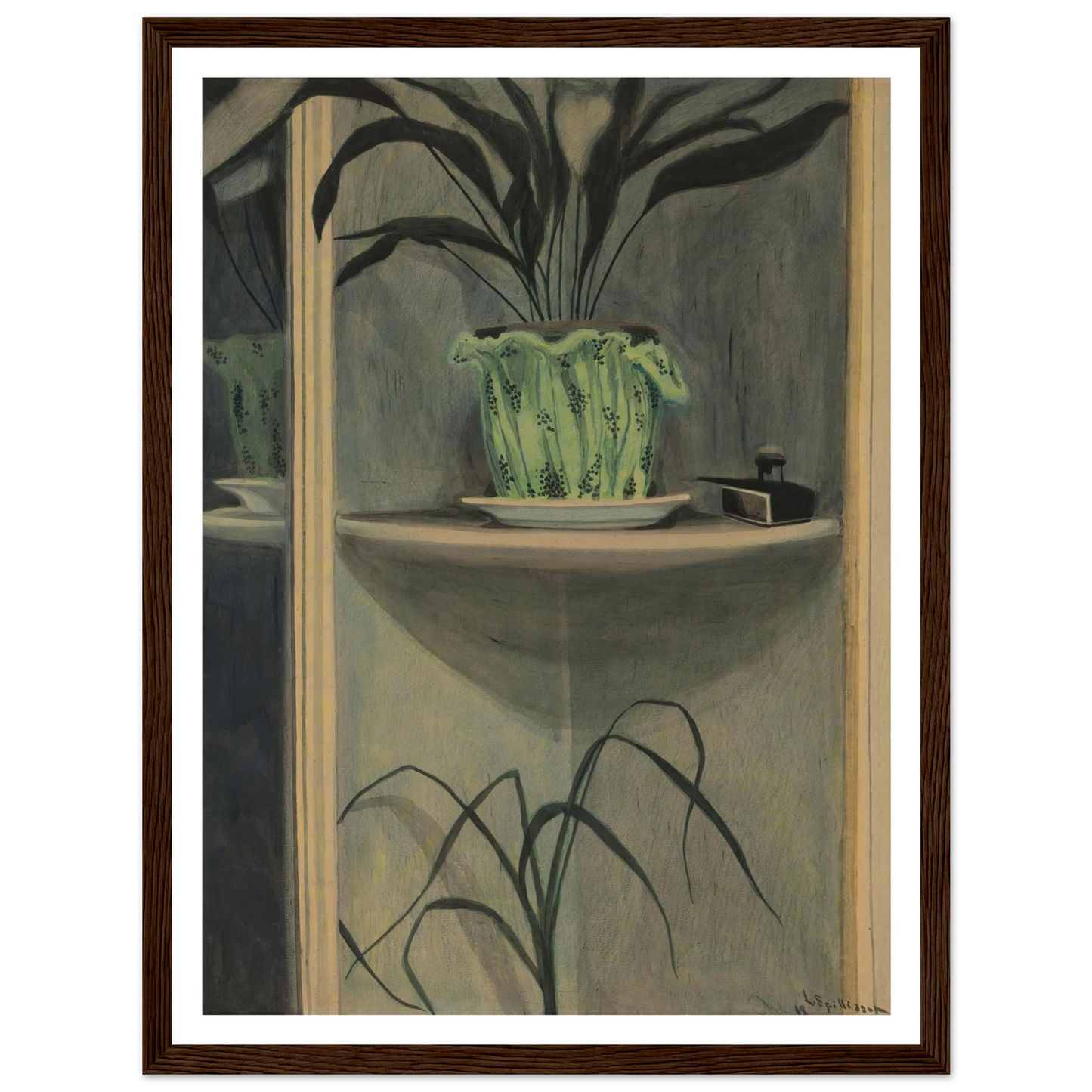 Planten, inktpot en spiegel (1908) Art Print | Leon Spilliaert-Quipham Collections