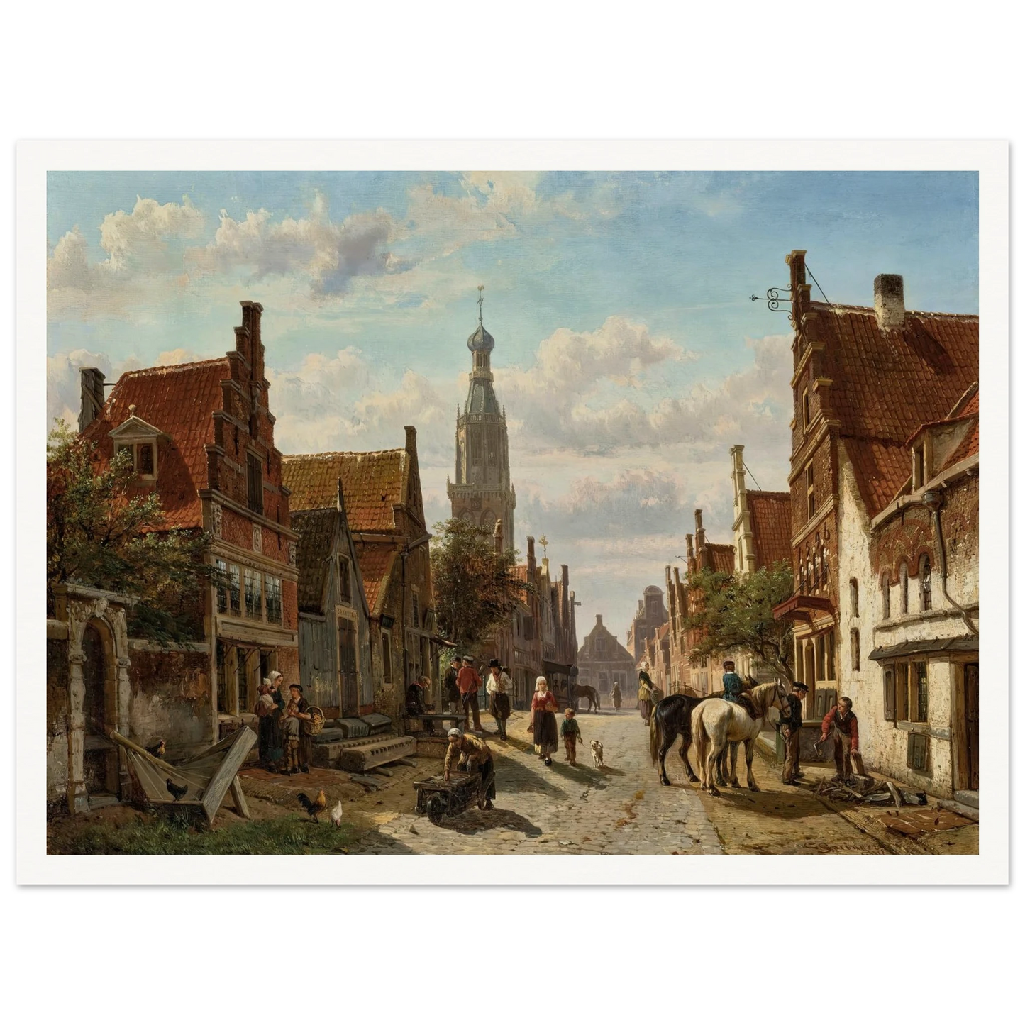 De Vijzelstraat te Enkhuizen (1866) Art Print | Cornelis Springer-Quipham Collections