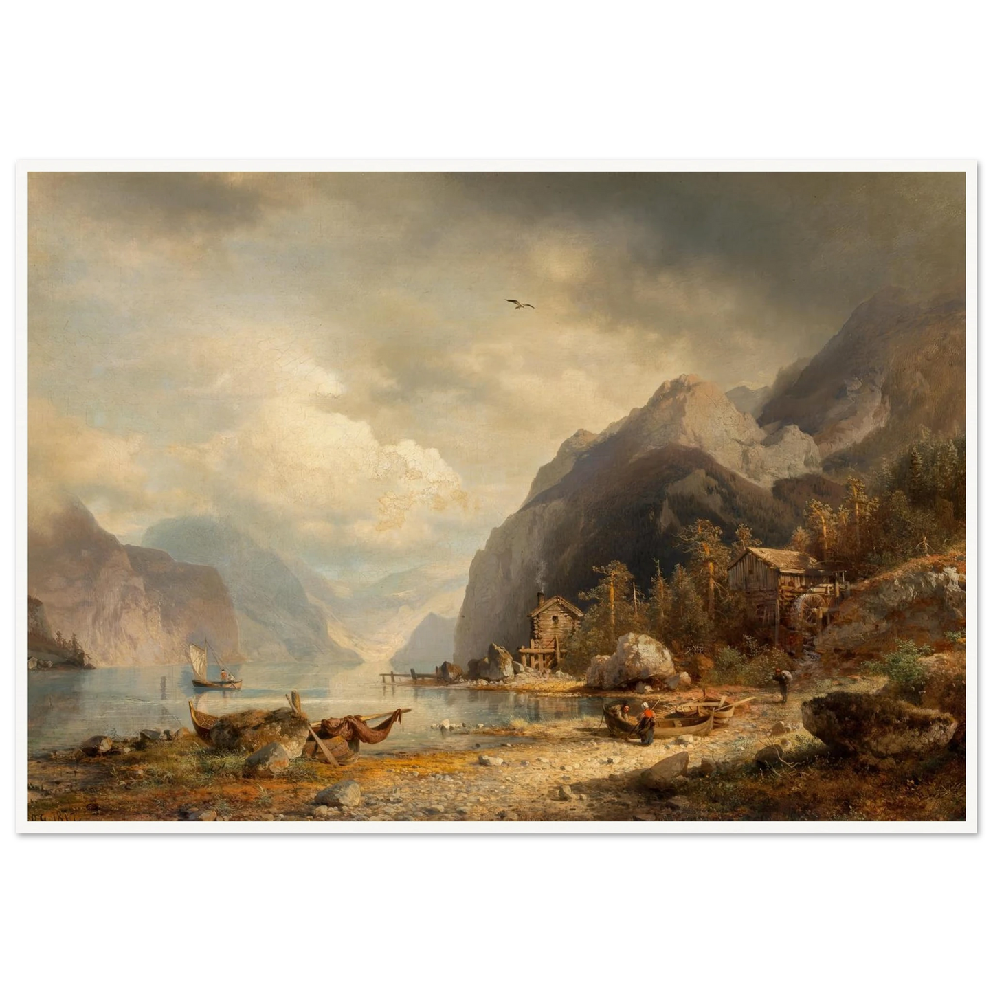 Fishing Village (1862) Art Print | Hermann Ottomar Herzog-Quipham Collections
