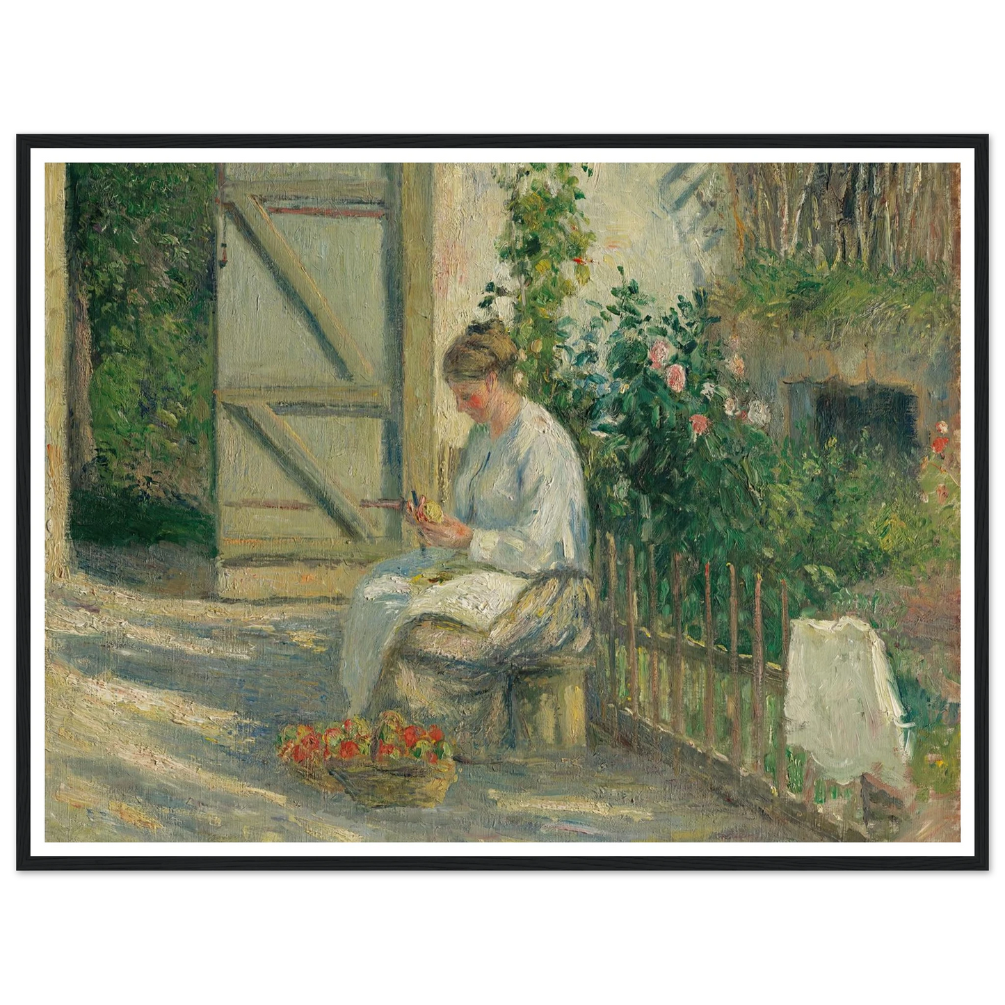 Julie Pissarro épluchant des légumes (1878) Art Print | Camille Pissarro-Quipham Collections